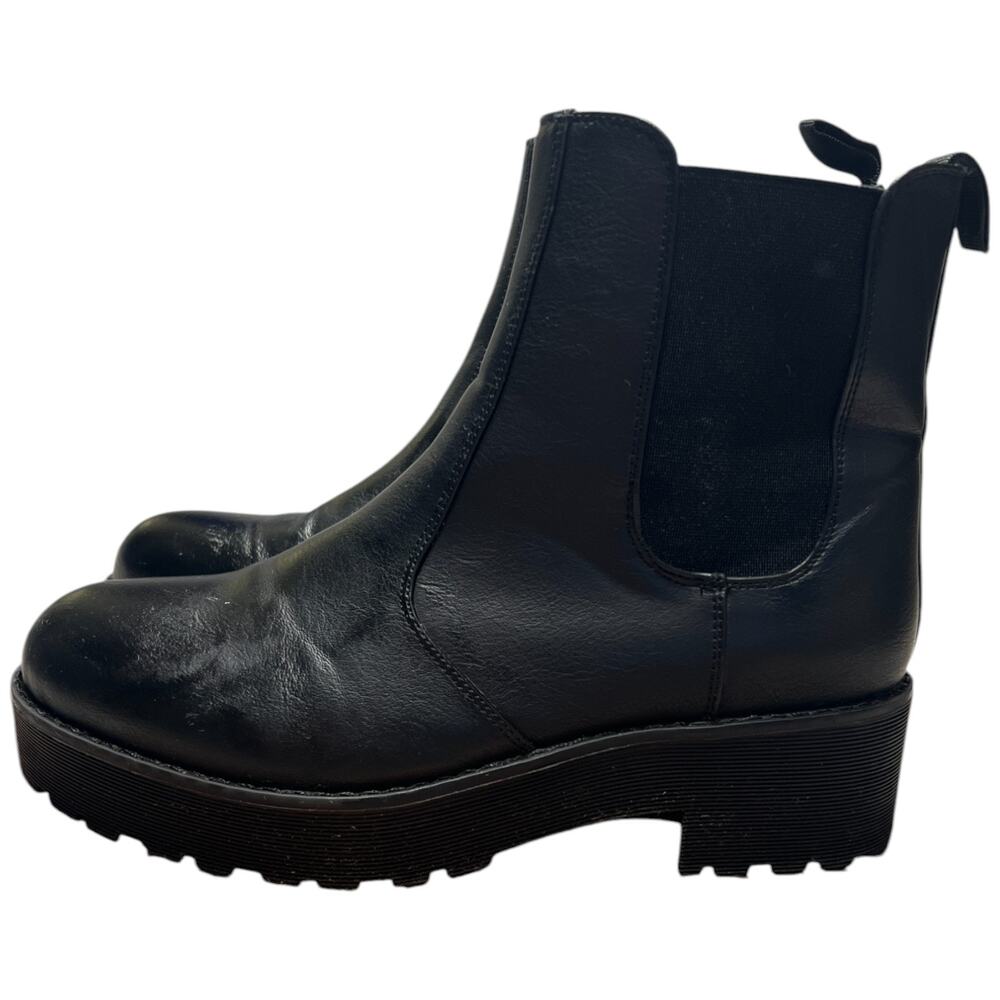 DIRTY LAUNDRY Monet Chelsea Boots Women's 8 Black Platform Rugged Lug Sole READ - Picture 1 of 12